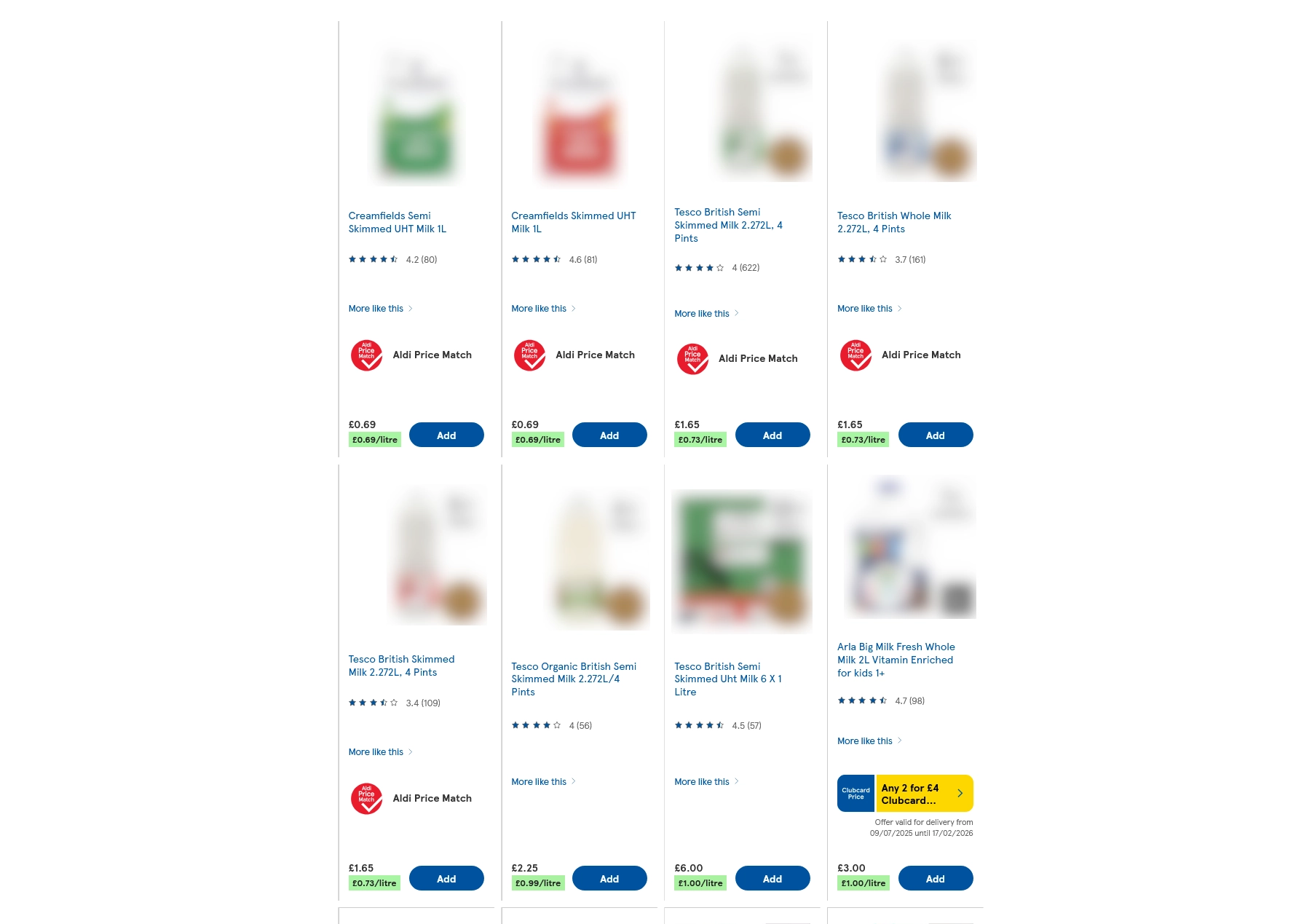 Tesco after ValueSort sorting